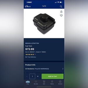 Briggs & stratton fuel tank‎